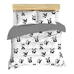 WELL HOME MOBILIARIO & DECORACIÓN Set de Funda nórdica + 2 Fundas Almohada 240x220 Negro&Blanco