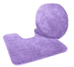 Kinzler J-10052/22 Set da bagno in microfibra, 2 pezzi: copriasse WC 47 x 50 cm, e tappetino sagomato 50 x 55 cm, colore: Glicine