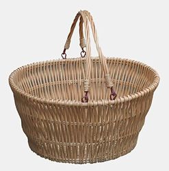 Red Hamper Wicker Shopping Basket, Brown, One Size