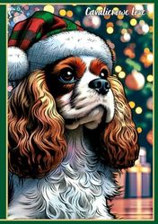 Zeszyt w Kratkę Cavalierowe Love: 62 kartki w formacie A5 | Świąteczny Cavalier King Charles Spaniel