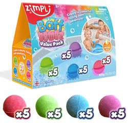 20 x Bombe da Bagno di Zimpli Kids, Crea un'Avventura da Bagno Frizzante, una Confezione Regalo di Bombe per un Bagno di Bolle, Bomboniere per Feste, Riempitivi per Sacchetti Regalo per Bambini