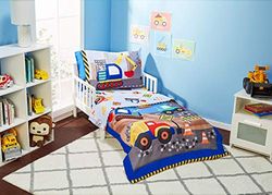 Everyday Kids Juego de Ropa de Cama para niños de 4 Piezas, Incluye edredón, sábana Bajera, sábana Bajera y Funda de Almohada Reversible