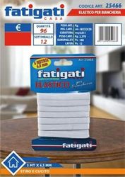 FATIGATI SRL L.Cucito Elastico Bianco 5mt 6,5mm 2546, Come da Foto