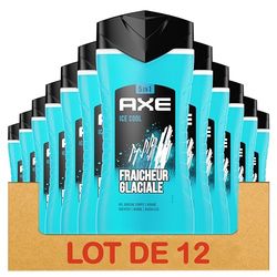 Axe Gel doccia uomo 5 in 1 Ice Chill, profumo menta geliale e limone, 24 ore idratante, 87% di ingredienti di origine naturale, confezione da 12 da 250 ml