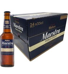 Mahou Maestra Doble Lúpulo, Cerveza Tostada Lager, Sabor Intenso y Espuma Cremosa, 7.5% Volumen de Alcohol, Pack de 24 Botellas x 33 cl
