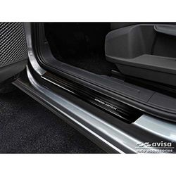 Avisa Black Stainless Steel Door sill protectors compatible with Volkswagen Caddy V 2020- 'Special Edition' - 2-pieces