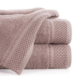 Eurofirany Carlo Bath Towel Set Hand Towel Sauna Towel Pattern - Absorbent, 100% Cotton 580g/m, Pack of 3 and 6, Light Pink, 50 x 90 cm, 6