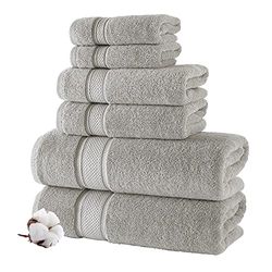 Nova Luxury Linen - Juego de Toallas turcas de Calidad de Hotel para baño (6 Piezas, Juego de Toallas, Gris espejismo)