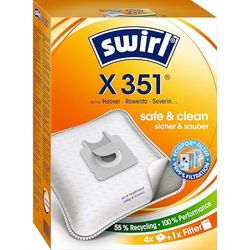 Swirl Lot de 4 sacs pour aspirateur et 1 filtre X 351(350) MP Plus AirSpace