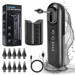 Carehabi Lavaorecchie Elettrico, Rimuovi Cerume IP67 Resistente All'acqua con 10 Ugelli, 4 Modalità di Pressione Dell'acqua Pulitore per Orecchie per Adulti e Bambini