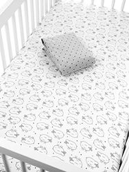 Simple Joys by Carter's Baby 2-Pack Cotton Crib Sheets Infant and Toddler Costumes, Sheep/Geo Print, One Size (Pack of 2)