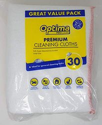 OPTIMA Pro Clean Lot de 30 Grands torchons Blanc