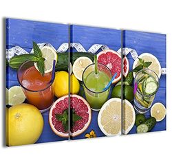 Afbeelding op doek Food & Drink, Drink 032 moderne afbeeldingen in 3 panelen, klaar om op te hangen, 120 x 90 cm