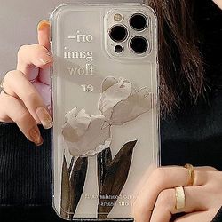 Case for iPhone 13 Pro Mobile Phone Case Flowers Fashion Protective Case Waves Mobile Phone Case Strawberry Bumper Cover Scratch-Resistant Silicone Case