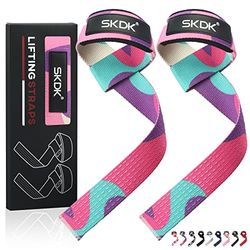 Lifting Straps voor dames, krachttraining, lifting straps, gym, deadlift, met neopreen gevoerde pols, antislip siliconen, voor gewichtheffen, bodybuilding, Xfit, krachttraining