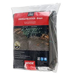 NOOR Onkruidblokker, 105 gr/m², 0,9 x 10 m, de tuinfolie voor de bloembed en de kas, onkruidbescherming zonder chemicaliën op tuinpaden en terrassen, waterdoorlatend en milieuvriendelijk, bruin