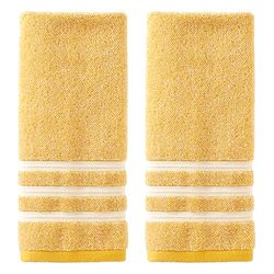 SKL Home Mid-Century Hand Towel Set, Yellow, 2 Count