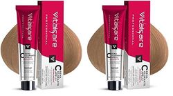 Vitalcare | Professional - Colorazione Permanente Professionale, Crema Colorante Capelli, Tintura Capelli con Proteine della Seta, n° 8/32, Biondo Chiaro Beige, 100ml (Confezione da 2)
