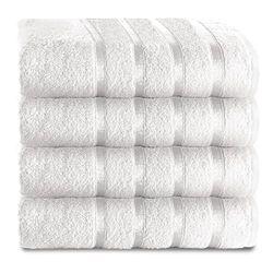 GC GAVENO CAVAILIA Egyptian Thick Absorbent GSM [Pack of 4-White ] Gaveno Cavailia Kensington Lot de 4 essuie-Mains en Coton égyptien épais et Absorbant 500 g/m² Blanc, Hand Towel (50x80 Cm)