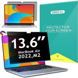 ZOEGAA Écran de confidentialité magnétique amovible pour MacBook Air 13,6" et anti-lumière bleue - Avec coque pour webcam - Puce M2 A2681