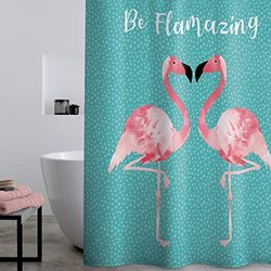 Catherine Lansfield Rideau de Douche Flamingo Vert Sarcelle 180 x 180 cm
