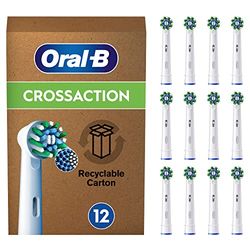 Oral-B Pro CrossAction Recambios para Cepillo de Dientes Eléctrico, Pack de 12 Cabezales, Blanco - Originales (Tamaño Buzón)