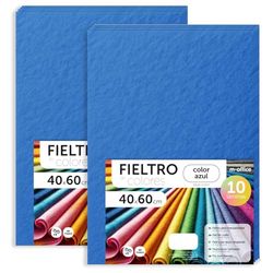 m-office Pannolenci Colorati, Feltro per Lavoretti Creativi, Cucito e Patchwork, Materiale per Scrapbooking e Decorazioni, Set Colori DIY, Ideale Artigianato e Fai-da-te, 40x60cm (Blu, 20pz)
