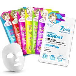 7Days Maschere Viso - Set di Maschere in Tessuto Idratanti, Illuminanti, Nutrienti, Idratanti - Set Regalo di Bellezza con Skincare di Maschere per il Viso per Donne, 7 pezzi