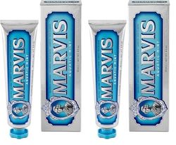Marvis Dentifrice Menthe Aquatique, 85ml, Dentifrice fraîcheur longue durée, Aide à éliminer la plaque dentaire et à promouvoir la santé des gencives (Lot de 2)