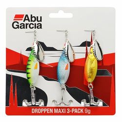 Abu Garcia Droppen Maxi 3-Pack - Zoetwater Spinner Kunstaas voor Baars, Snoek, Kopvoorn en Forel - Breed Lichaamsontwerp, Veelzijdig Aas voor Zoetwatervissen, Gevarieerd 7,5 cm
