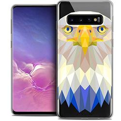 Caseink Fodral för Samsung Galaxy S10 (6.1) fodral [kristallgel HD polygon djurserie - mjuk - ultratunn - tryckt i Frankrike] örn