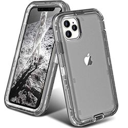 ORIbox Hoesje voor iPhone 7/8, Heavy Duty Rugged Hoesje, iPhone 11 Pro Max, iPhone 11 Pro Max, Kristalgrijs