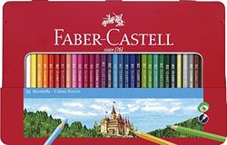 Faber-Castell 115886 - Kleurpotloden Zeshoekig, metaal, doos à 36 stuks