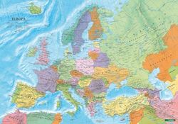 Europa politisch, Poster 1:6 Mio., Metallbestäbt in Rolle (freytag & berndt Poster + Markiertafeln): AK 2203 B