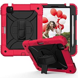 Funda para iPad Pro de 11 Pulgadas, generación 2020/2019, iPad 10.9/11 con Funda para iPad Pro de 11 Pulgadas, con Soporte Giratorio de 360° y Correa de Mano