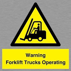 Warning Forklift Trucks Operating Sign - 400x400mm - S40