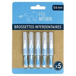 Feel Natural - Spazzole interdentali, 0,6 mm, confezione da 5