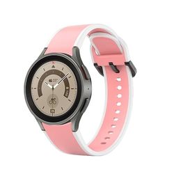 System-S Armband 20 mm av silikon för Samsung Galaxy Watch 5 4 Smartwatch svart grå, Svartgrå, Eine Grösse