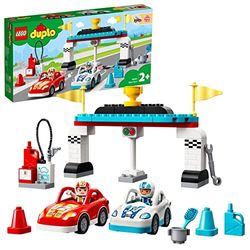 LEGO DUPLO Town Auto da Corsa, Set Macchine Giocattolo per Bambini di 2 Anni con 2 Automobili Push-and-Go, 10947