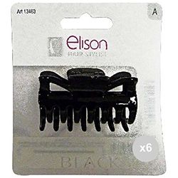 GABBIANO Set 6 13463 1 Pinza Nera Classica Media 13402 acconciatura Capelli, Multicolore, Unica