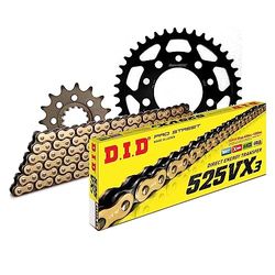 Kettingset DID staal 525VX3 / 112 eindeloos voor Honda CB F2 Seven Fifty 750 cc Bj. 1992-2003