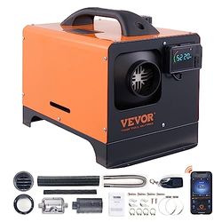 VEVOR Bärbar diesel luftvärmare 12 V 5 kW dieselvärmare 0,16-0,52 L/h 8-36 °C Justerbar 15-20 m² LCD Bluetooth fjärrkontroll 5 L tank för RV Auto utan installation