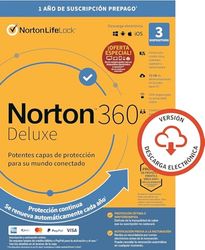Norton 360 2024 | Deluxe | 3 Dispositivo | 1 Usuario | 12 Meses | PC/Mac | Bundle with Logitech | Código de activación enviado por email