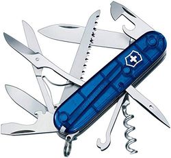 Victorinox, coltellino svizzero Huntsman (15 funzioni, forbici, seghetto per legno, cacciavite), blu