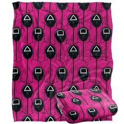 Squid Game PINK GUARDS PATTERN Silky Touch Super Soft Throw Blanket 152 x 127 cm