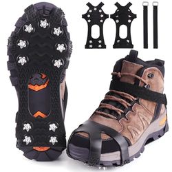 Rajvia Schoennoppen voor antislipschoenen, 11 tanden, universele ijspikes voor sneeuw, ijs, wandelen, jagen en wandelen in de winter
