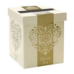 Neviti Vintage Romance Caixa de correio, papel, dourado, 21 x 21 x 25 cm