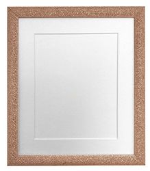 Ramar av POST Glitz roséguld fotoram med vit montering 12 x 10 bildstorlek 25,4 x 20,32 cm plastglas