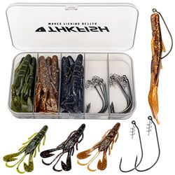 THKFISH Hamecon Peche Crochets d'appâts lestés Hameçons lestés Swimbait pour Eau salée Eau Douce 19Pièces