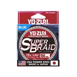 Yo-Zuri Superbraid 150 yd drijvende vlecht, blauw, 20 pond